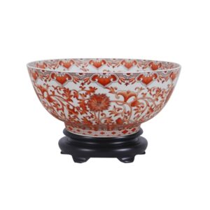 BOWL FLORAL PORCELANA LACRE CON BASE