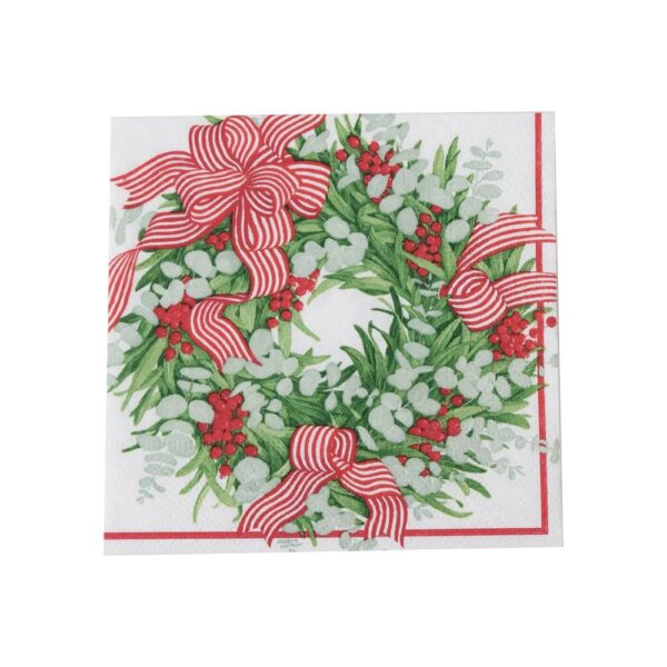 SERVILLETA COCKTAIL RIBBON STRIPE WREATH