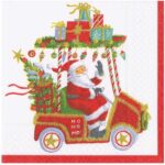 SERVILLETA COCKTAIL SANTA ´S GOLF CART
