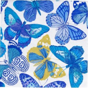 SERVILLETA LUNCHEON BUTTERFLIES BLUE