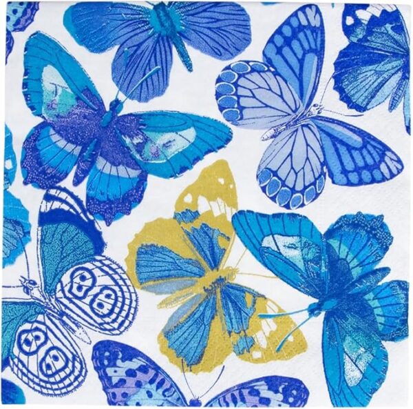 SERVILLETA LUNCHEON BUTTERFLIES BLUE