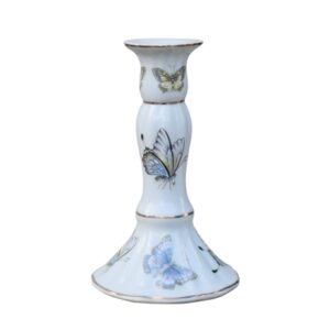 SET DE DOS CANDELABROS DE PORCELANA MARIPOSA