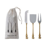 SET DE TRES CUACHILLOS PARA QUESO MANGO DE PIÑA
