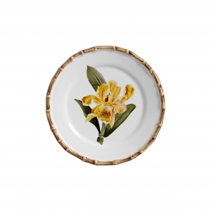 SET DE 4 PLATOS DE POSTRE ORQUIDEA AMARILLA