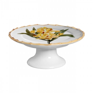 PORTA TORTA ORQUIDEA AMARILLA M