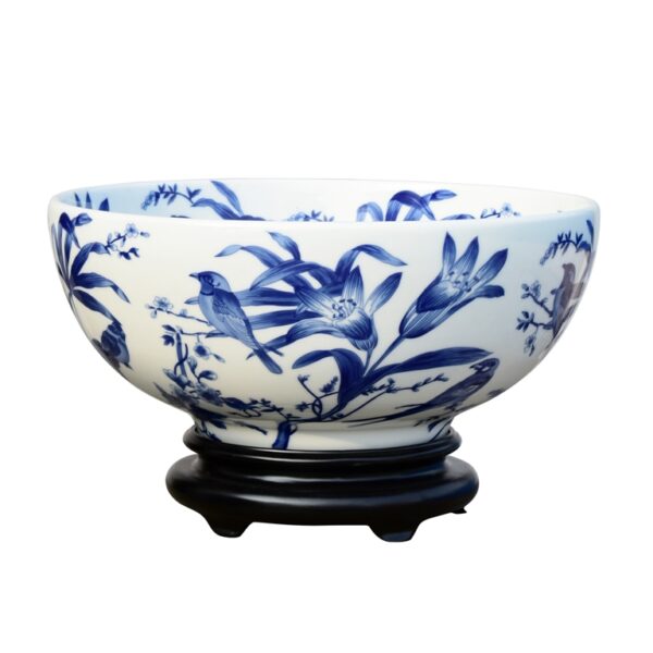 MACETERO DE PORCELANA AZUL C/BASE
