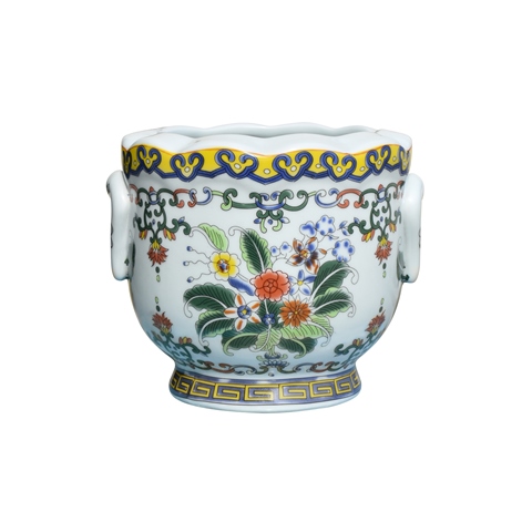 MACETERO REDONDO FLORAL