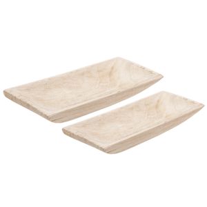 SET DE DOS BANDEJAS RECTANGULARES DE MADERA