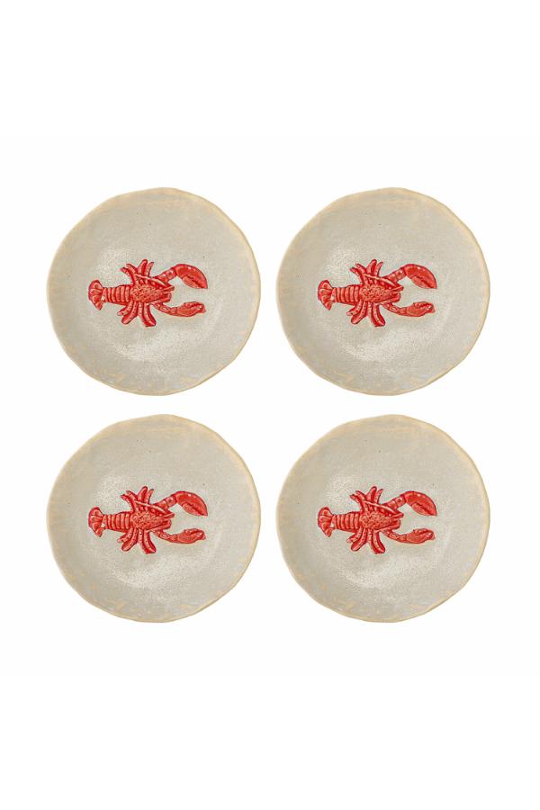 SET DE 4 PLATO HADDEN ROJO